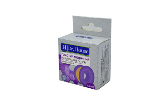 Пластир медичний H Dr. House 2.5 см х 500 см на шовковій основі